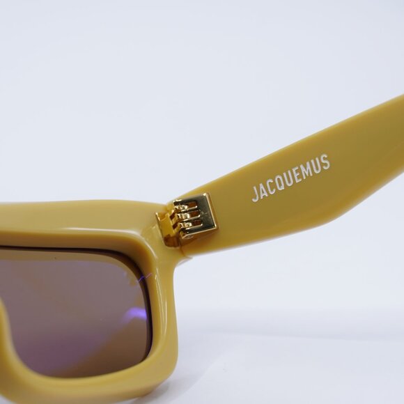 Jacquemus SALON JAC/62 C2 Sunglasses Yellow Rectangle Frame, Brown Lenses - Picture 7 of 10